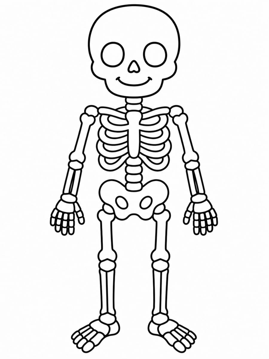 Coloriage squelette humain