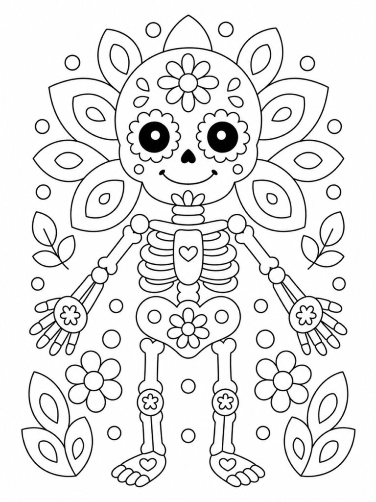 Squelette mandala Coloriage squelette mandala