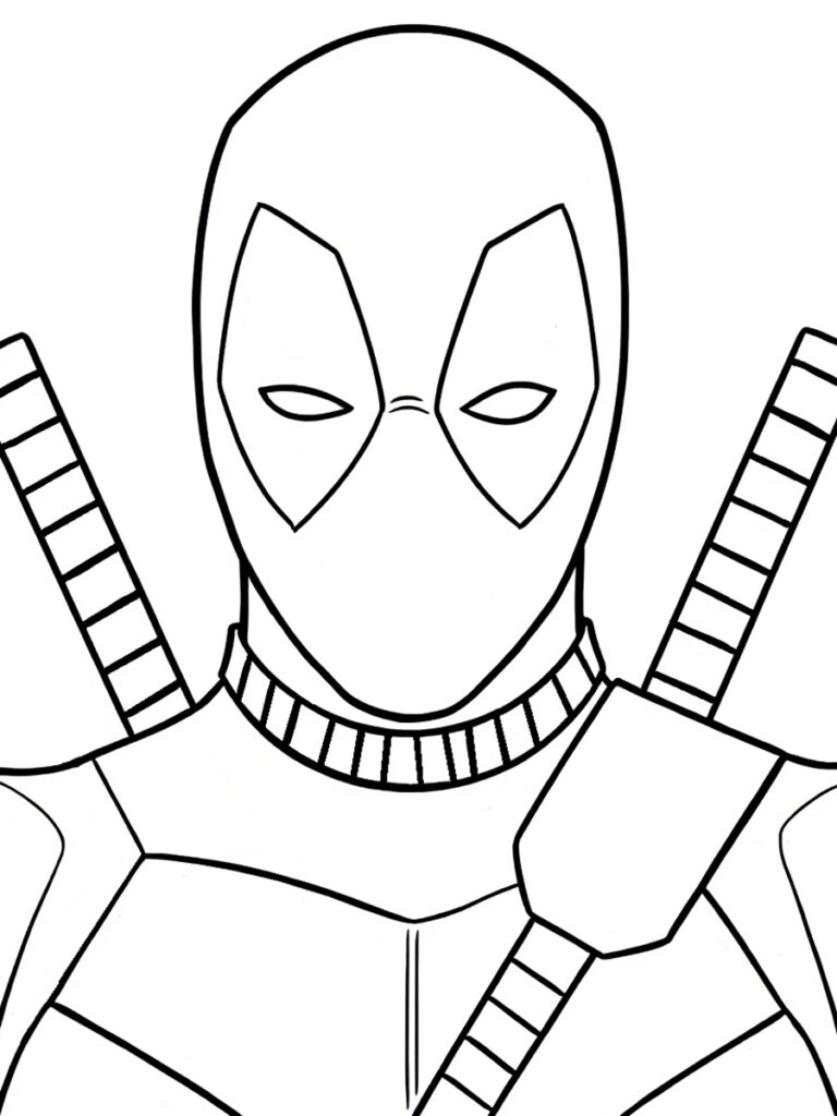 Coloriage tête de Deadpool