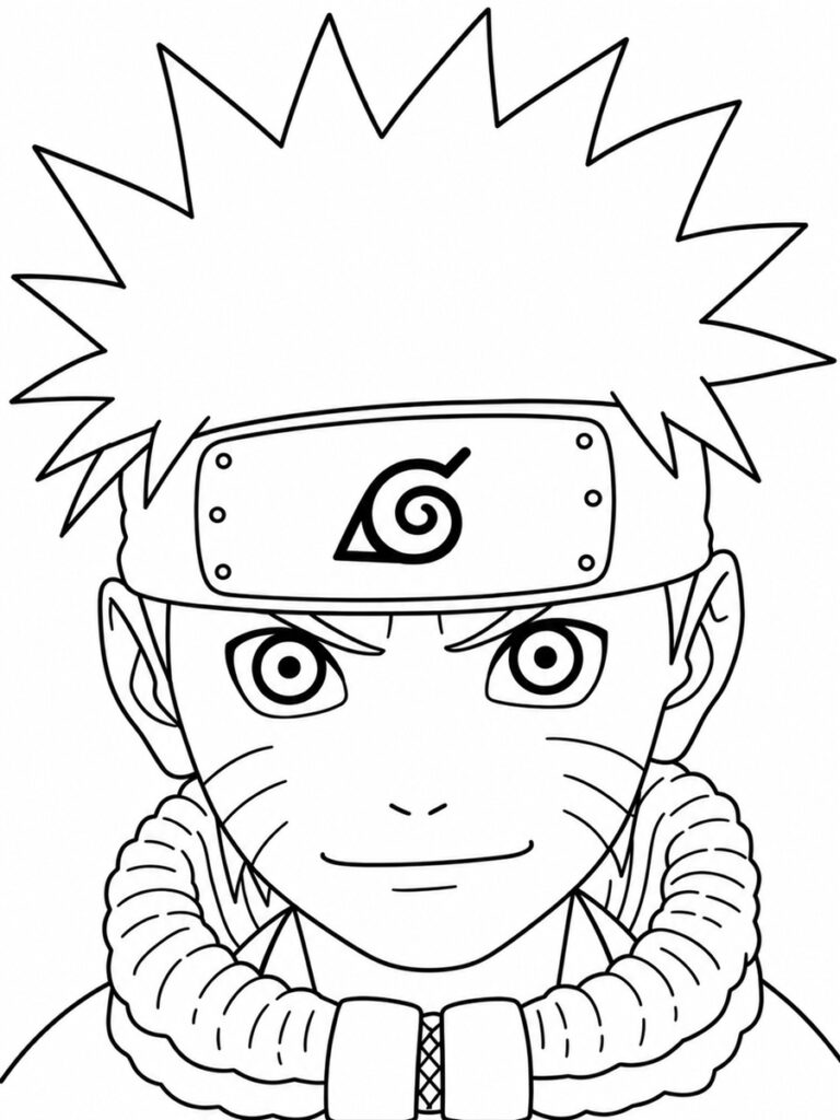 Coloriage tête de Naruto