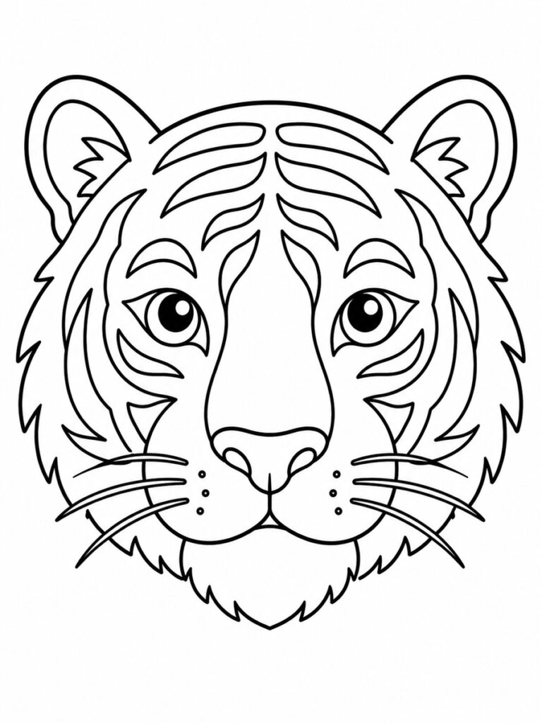 Coloriage tête de tigre
