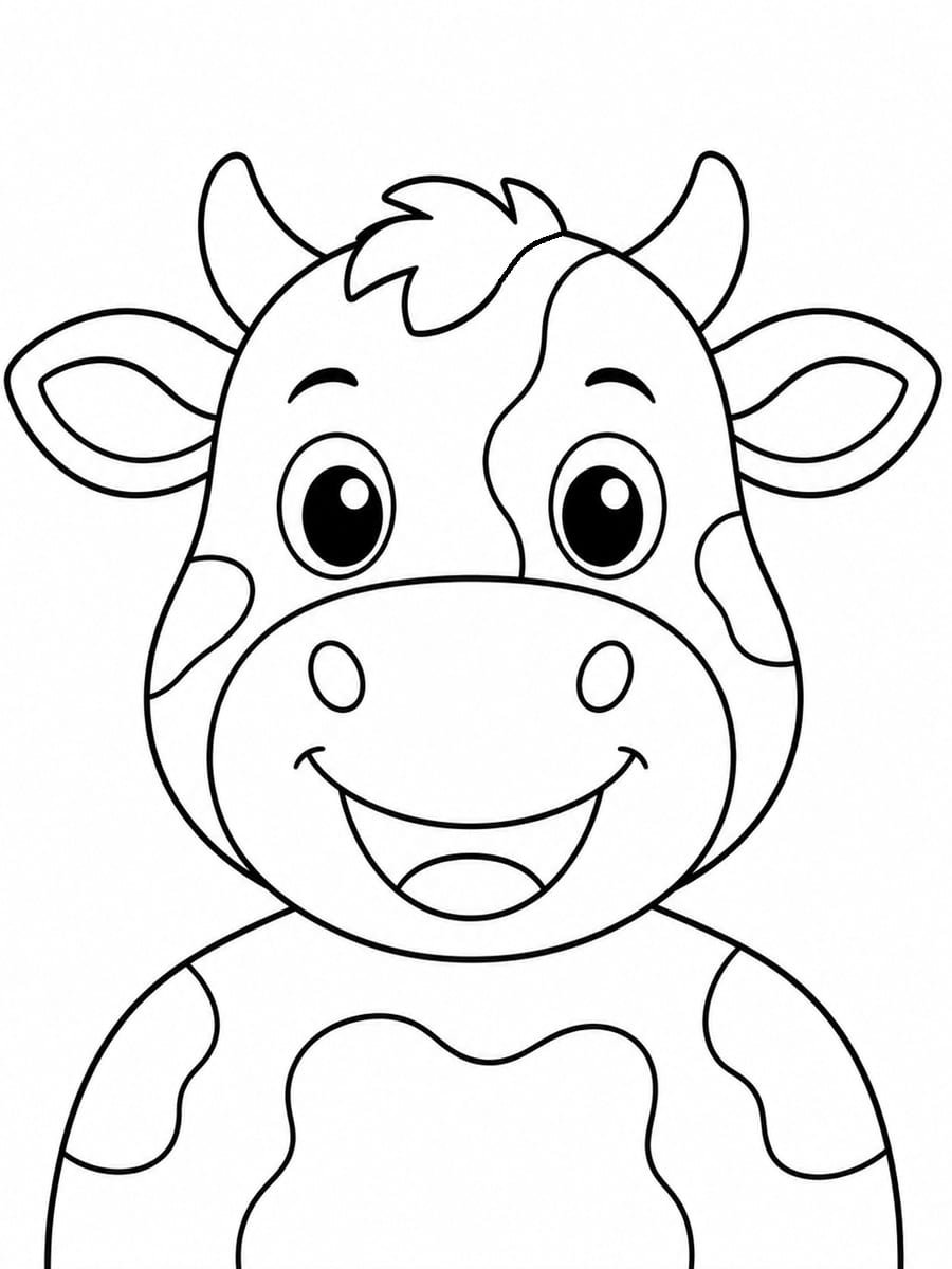 Coloriage tête de vache