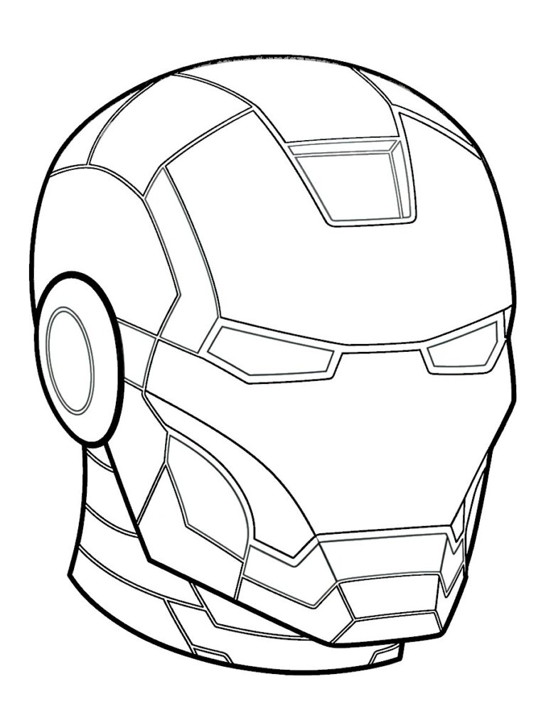Tête d'Iron Man Coloriage masque d'Iron Man