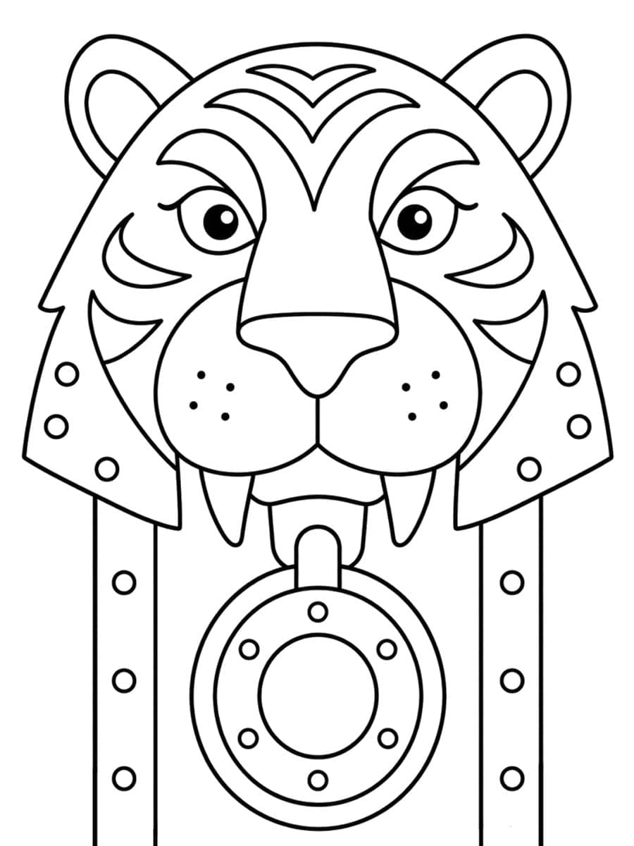 Coloriage tigre Fort Boyard