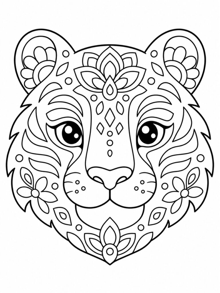 Coloriage tigre mandala