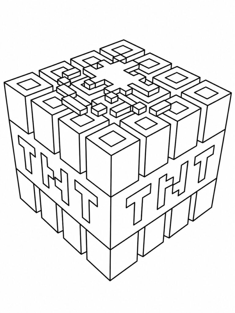 Coloriage Minecraft TNT