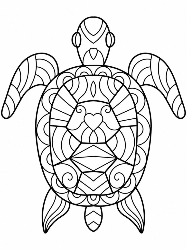 Coloriage tortue de mer mandala