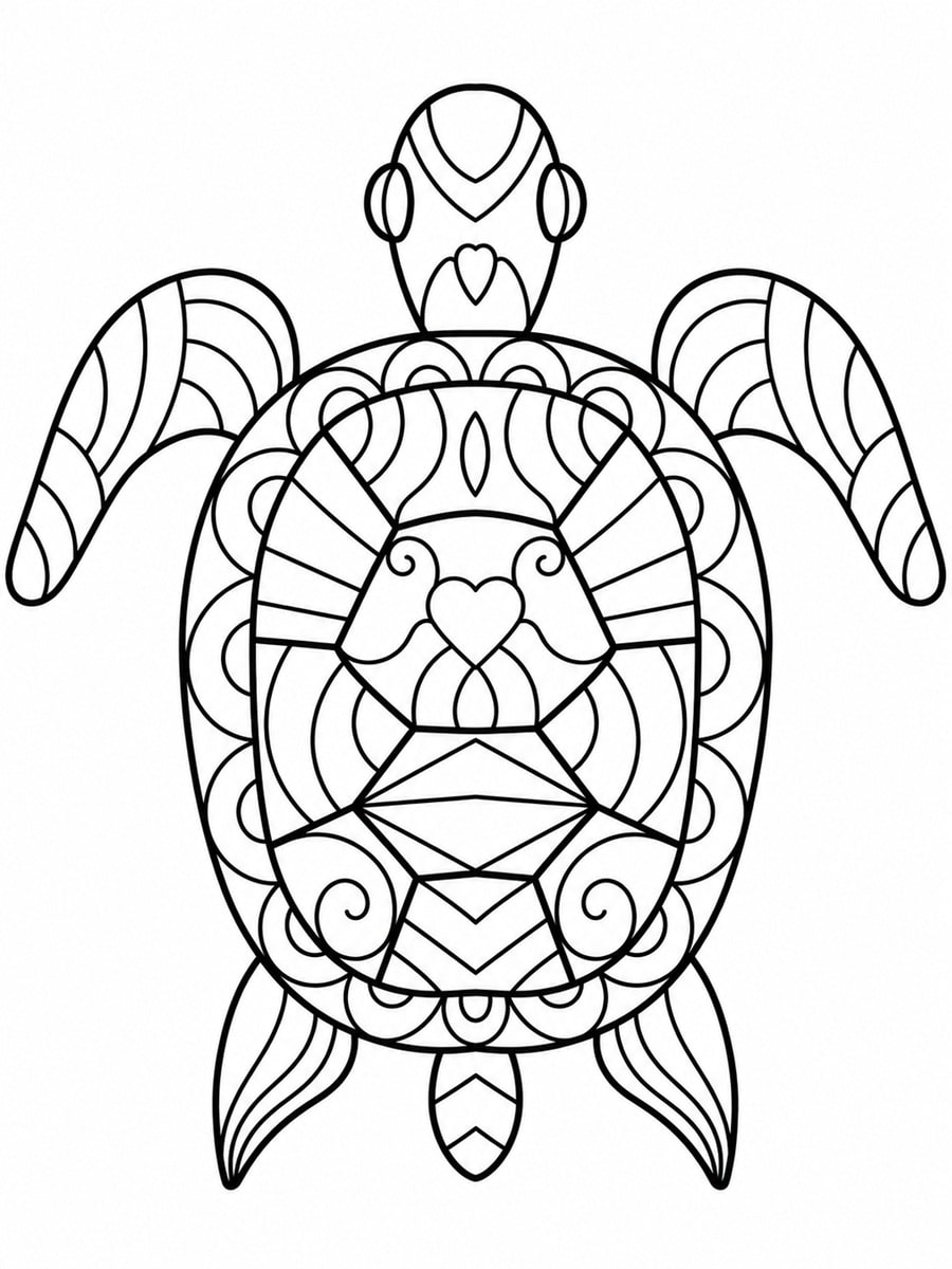 Coloriage tortue de mer mandala