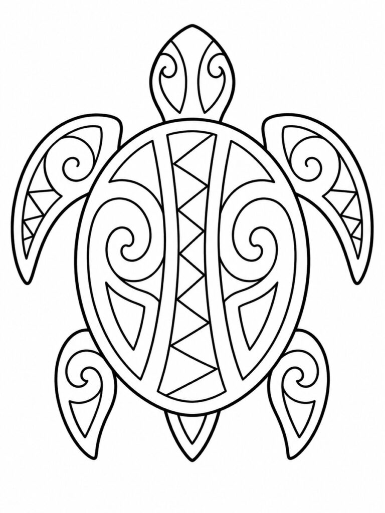Coloriage tortue maorie