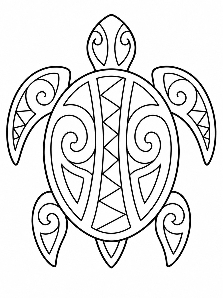 Coloriage tortue maorie