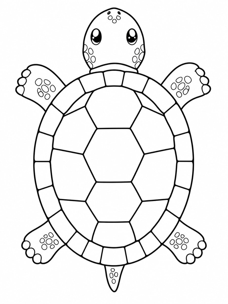 Coloriage tortue de dessus