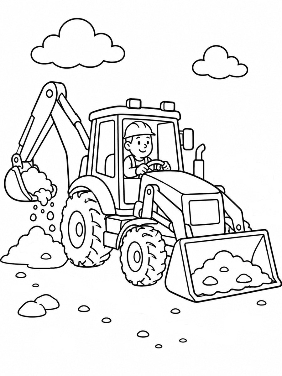 Coloriage tractopelle