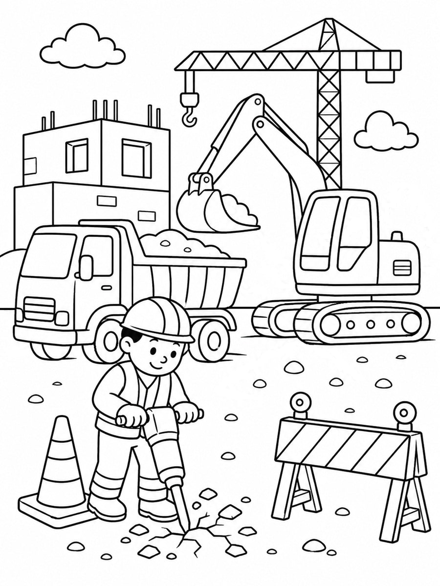 Coloriage travaux publics