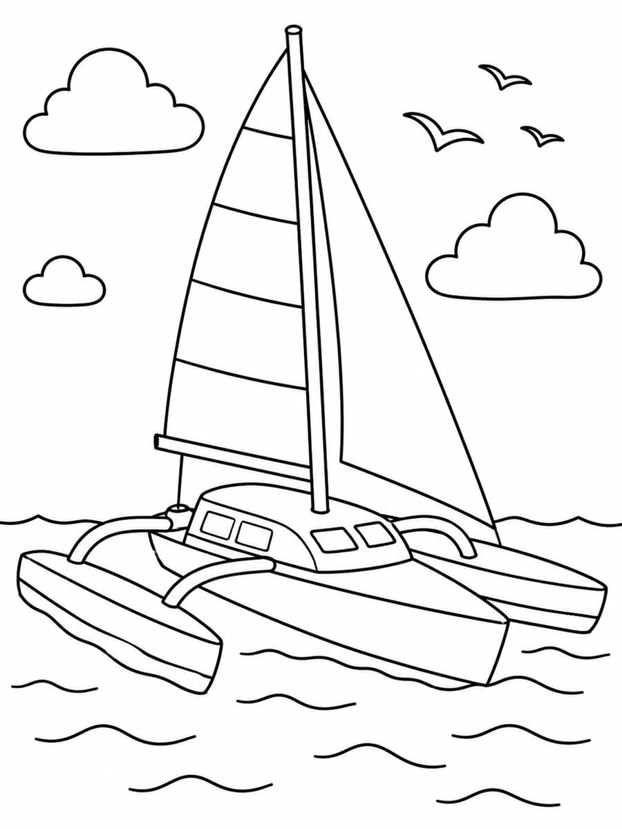 Coloriage trimaran