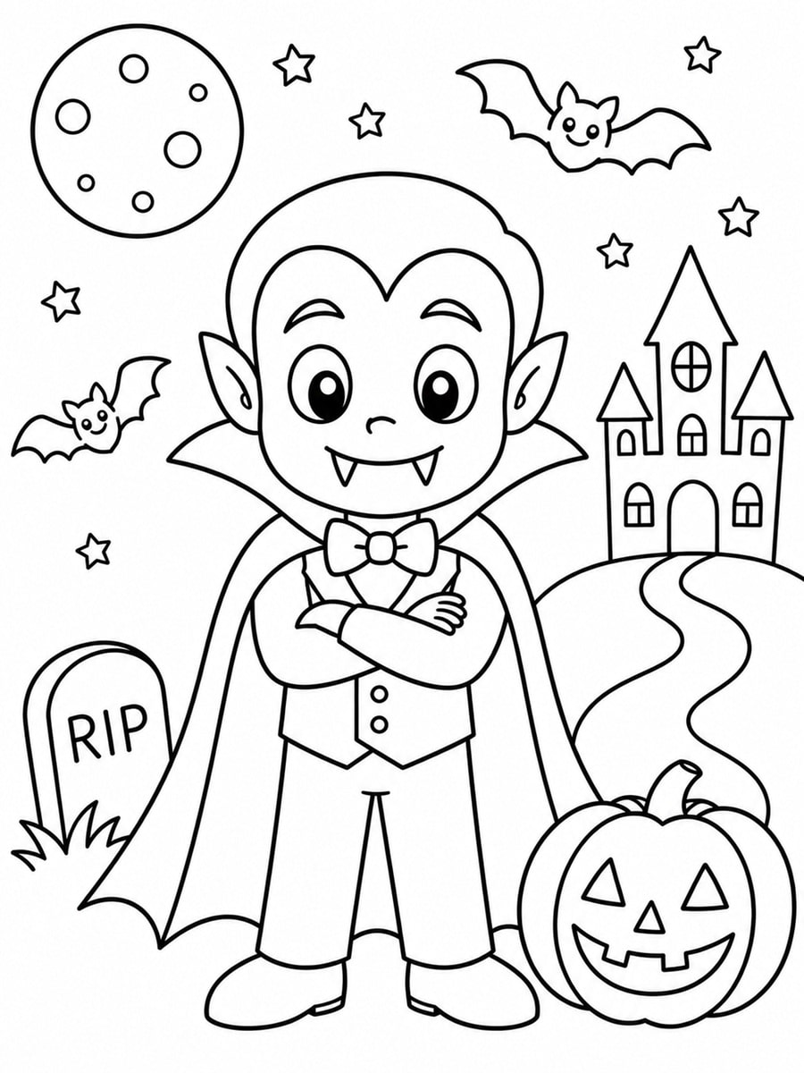Coloriage vampire Halloween