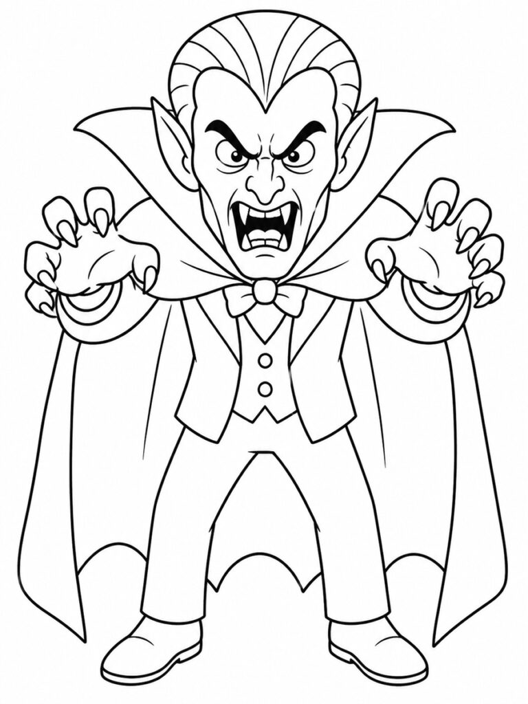 Coloriage vampire qui fait peur