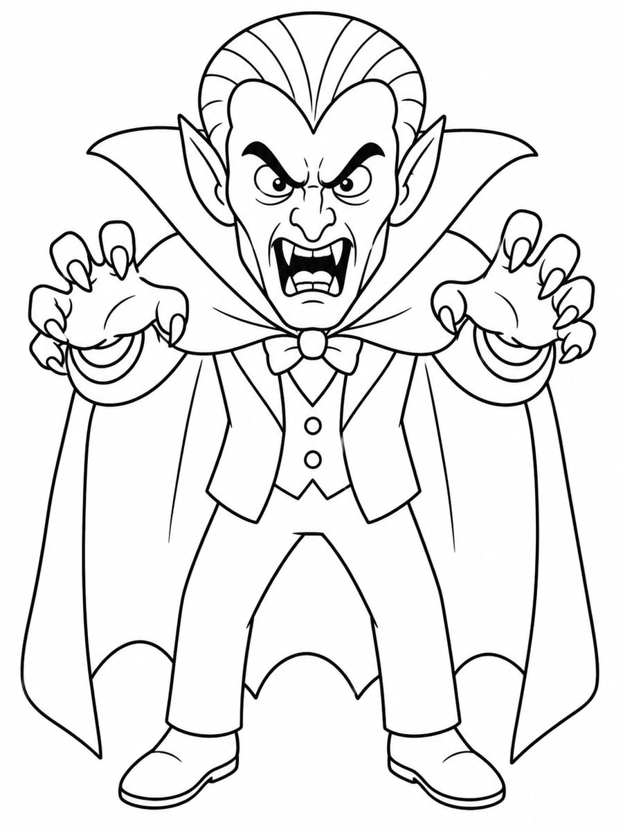 Coloriage vampire qui fait peur