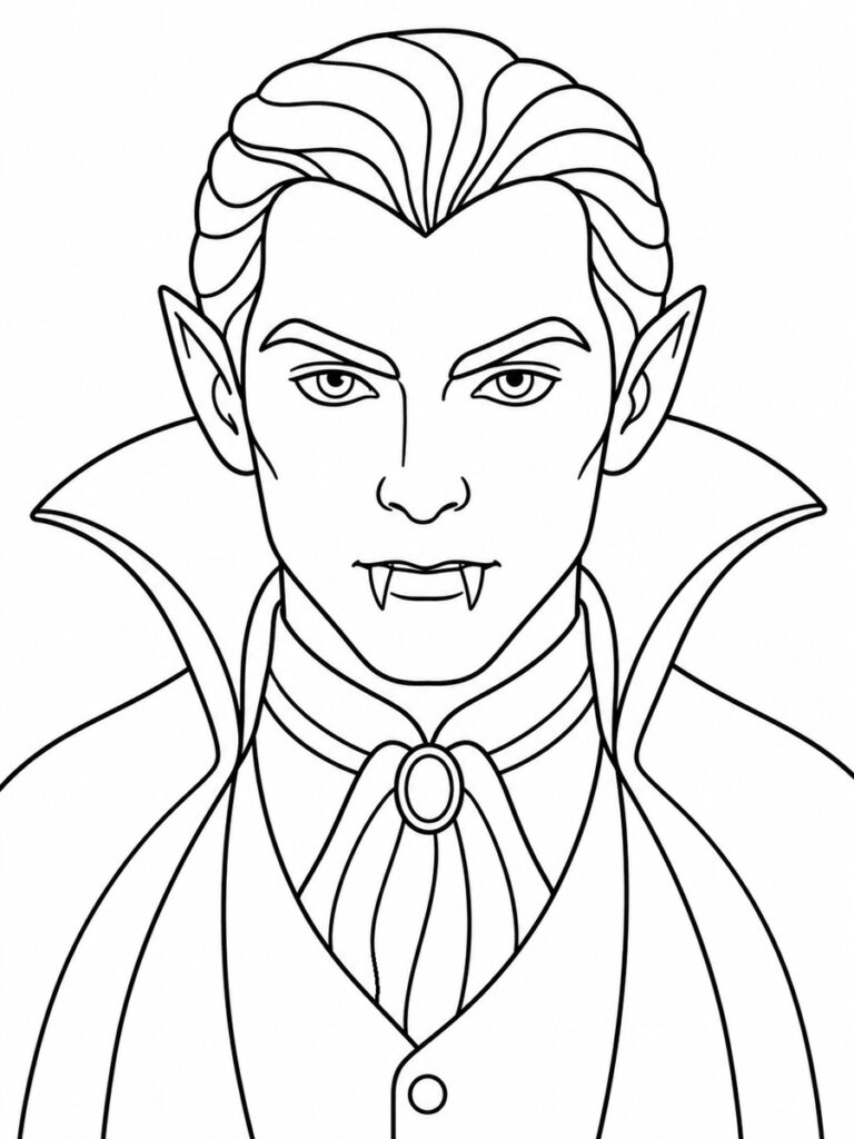Vampire réaliste Coloriage vampire réaliste