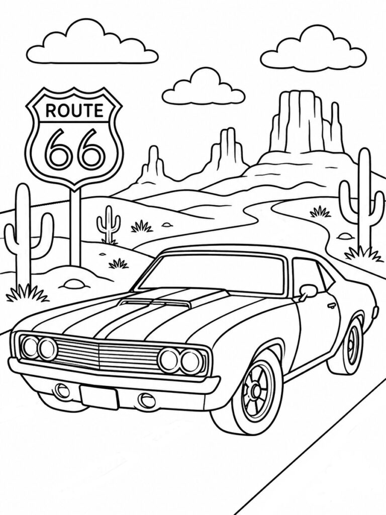 Voiture américaine Coloriage voiture américaine