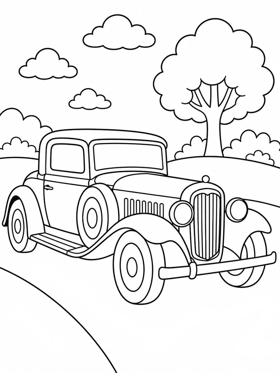 Coloriage voiture ancienne