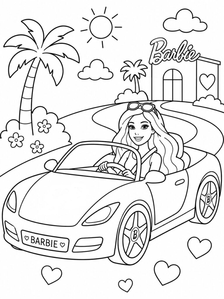 Voiture Barbie Coloriage voiture barbie