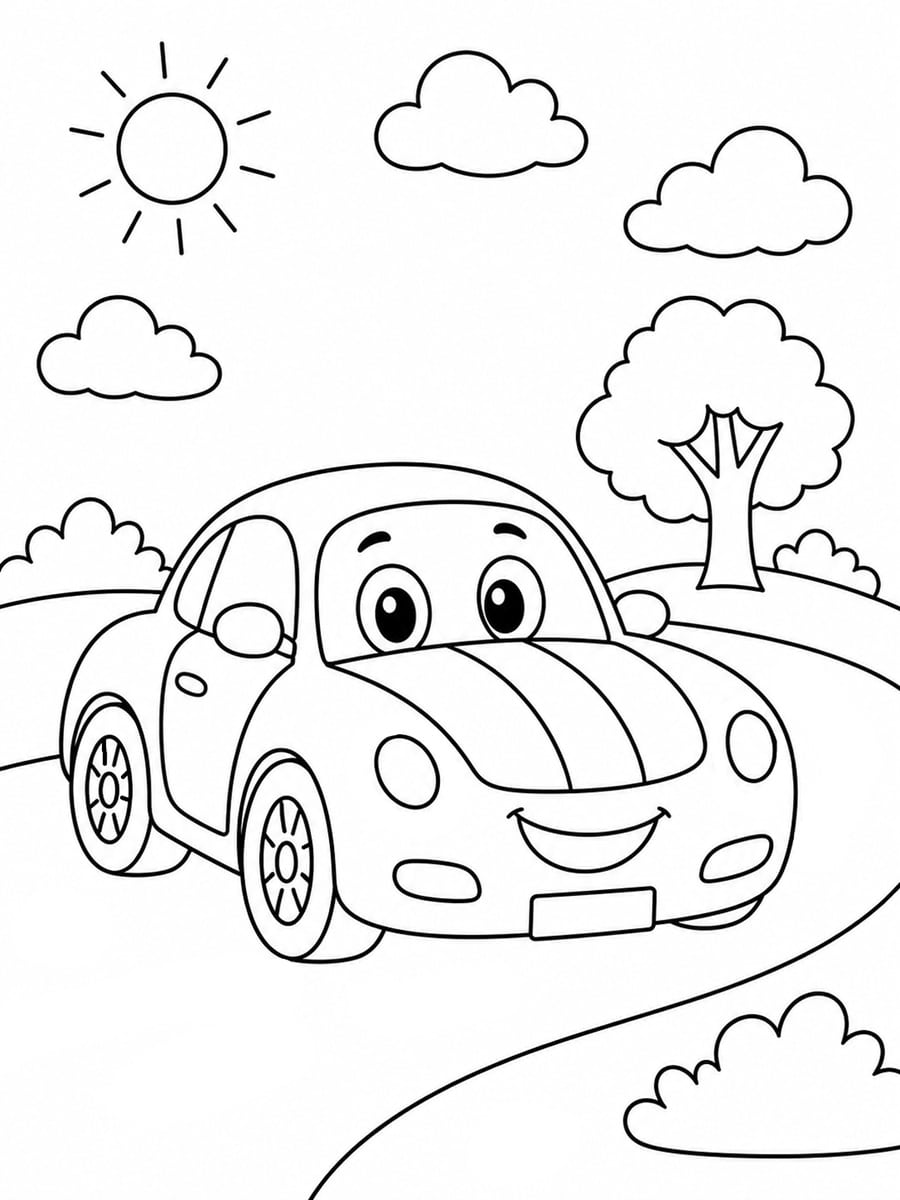 Coloriage voiture cartoon