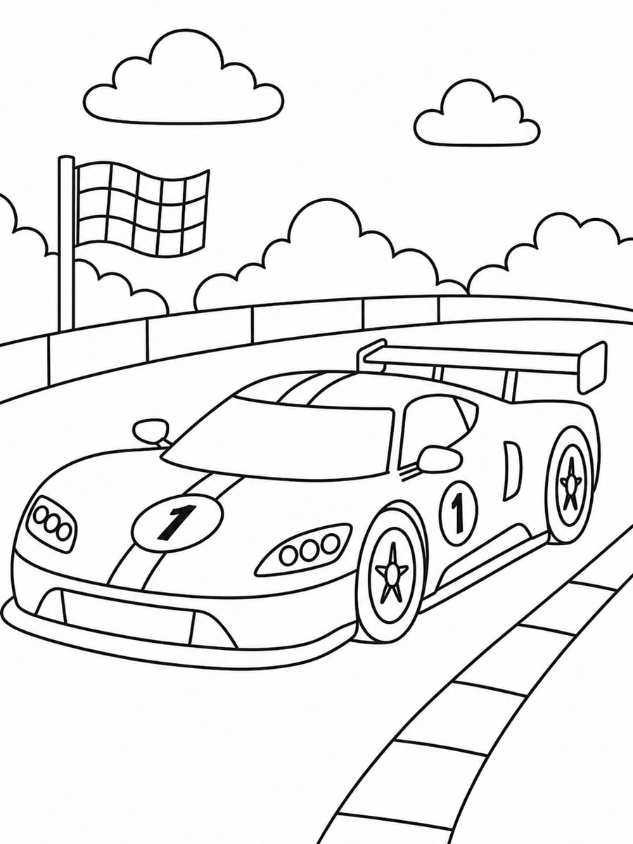 Coloriage voiture de course
