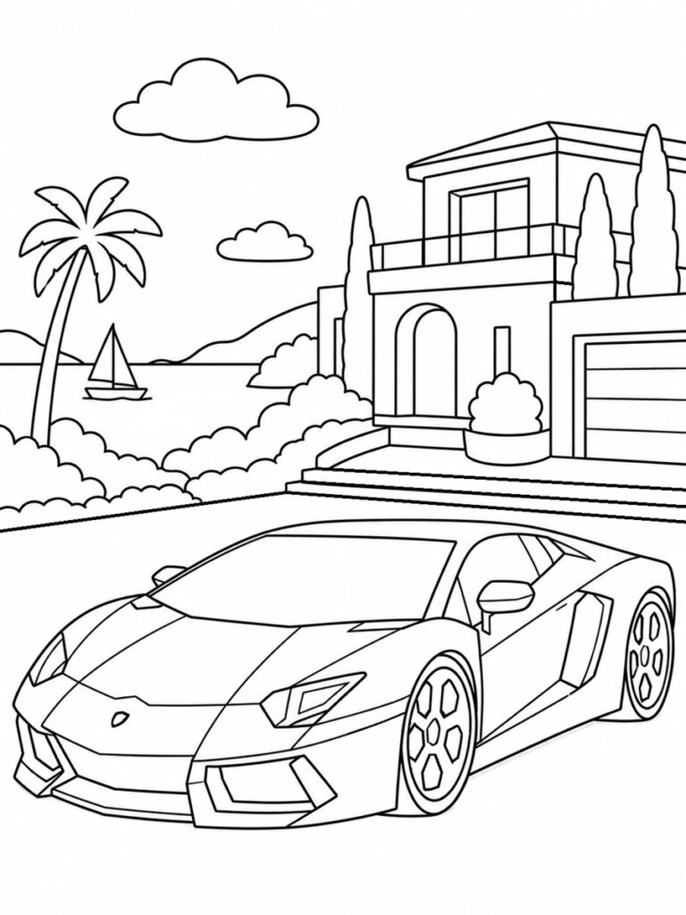 Coloriage voiture de luxe