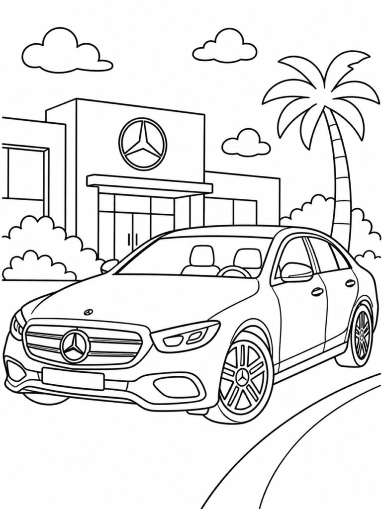 Coloriage voiture de luxe Mercedes