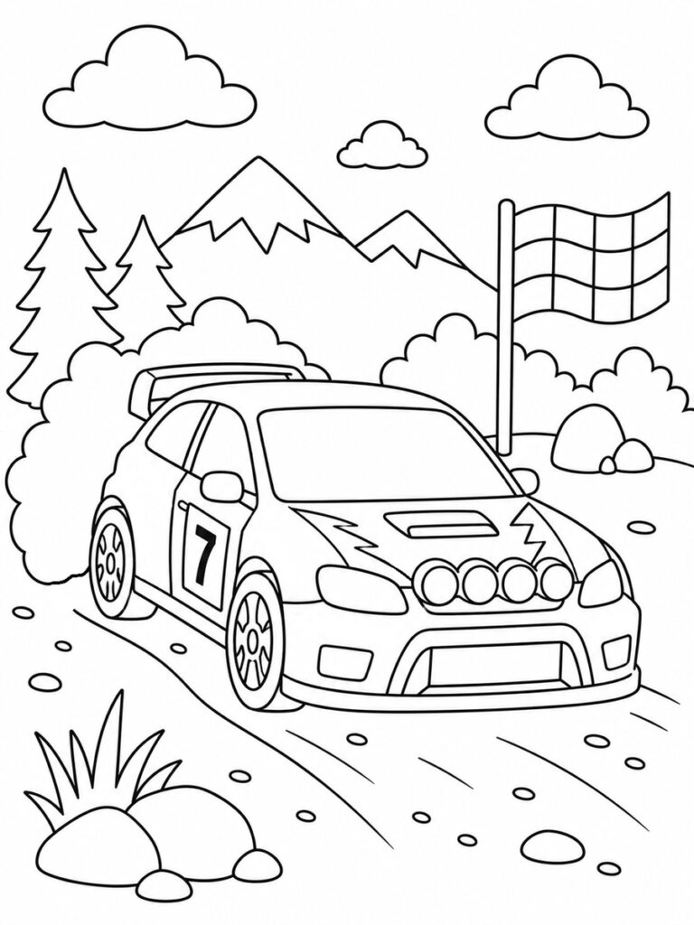 Coloriage voiture de rallye