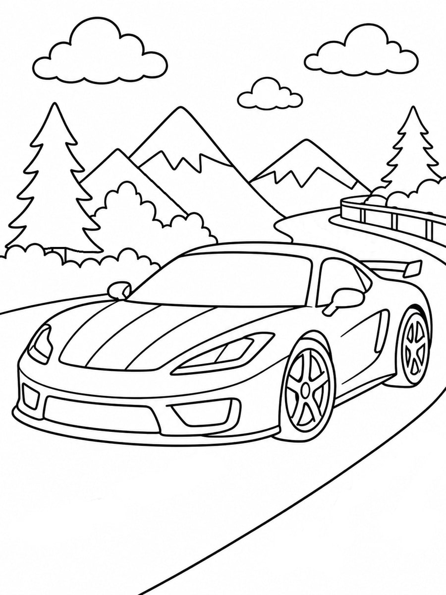 Coloriage voiture de sport