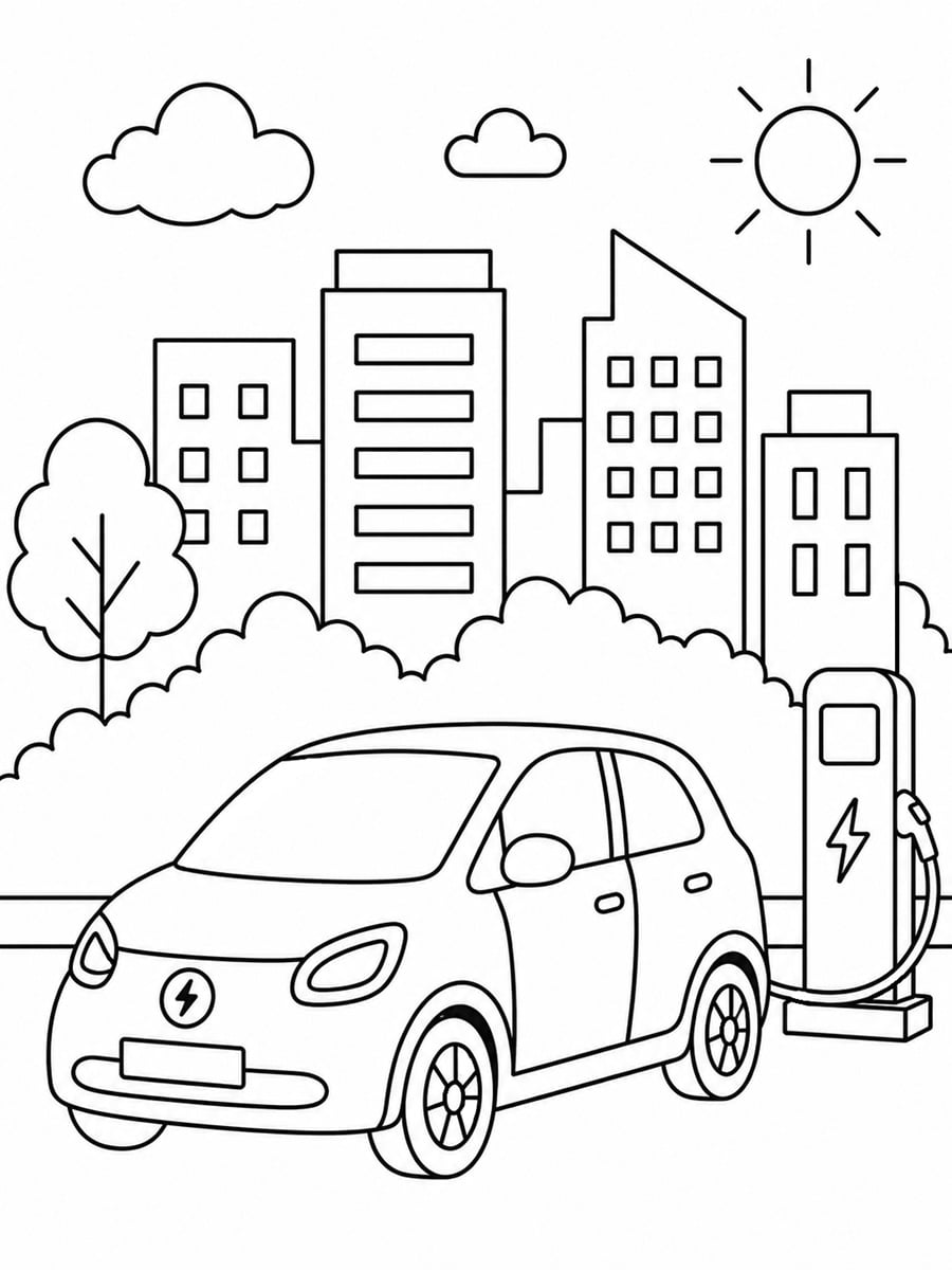 Coloriage voiture électrique