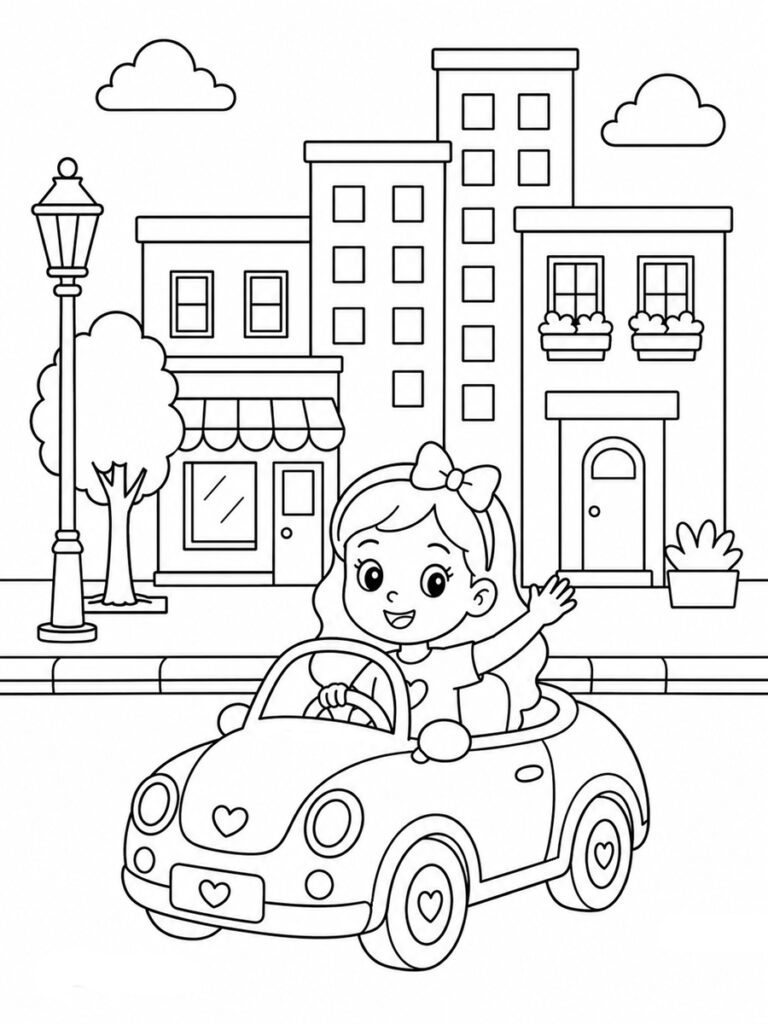 Coloriage voiture fille