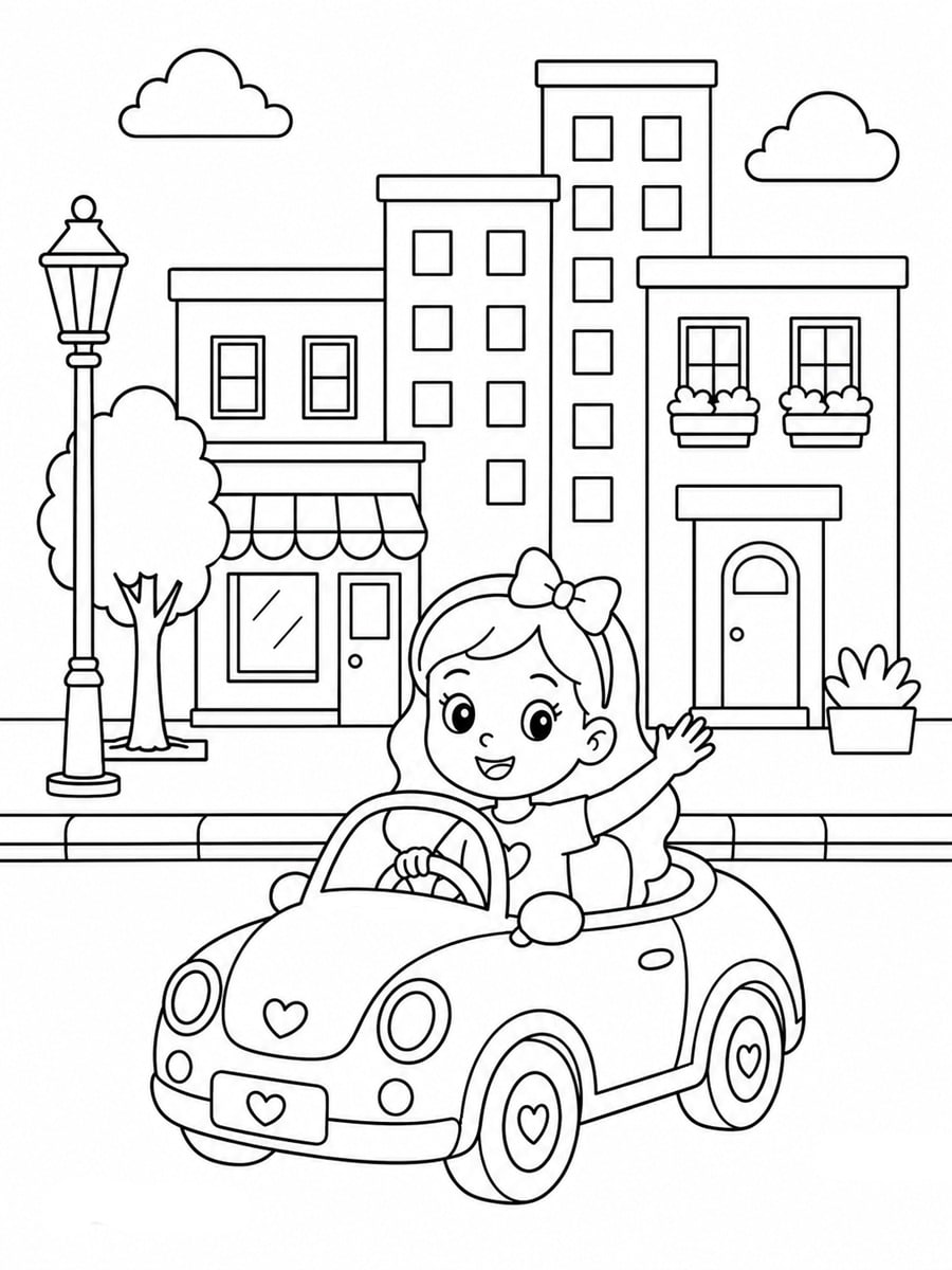 Coloriage voiture fille