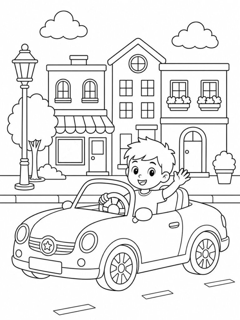 Voiture garçon Coloriage voiture garçon