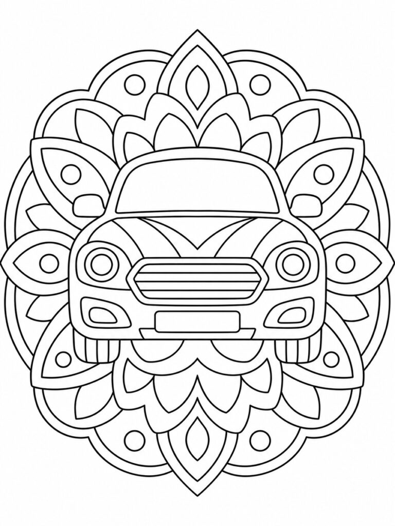 Voiture mandala Coloriage voiture mandala