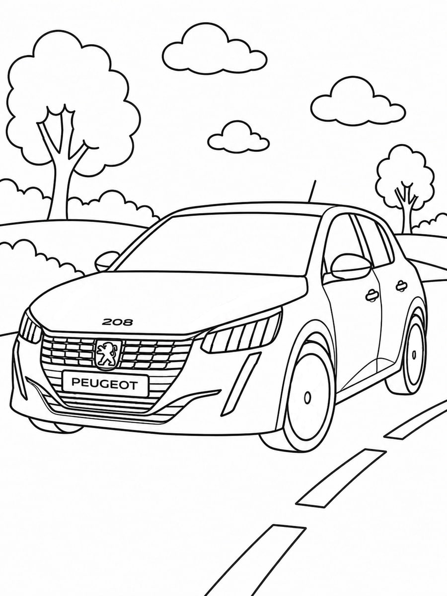 Coloriage voiture Peugeot