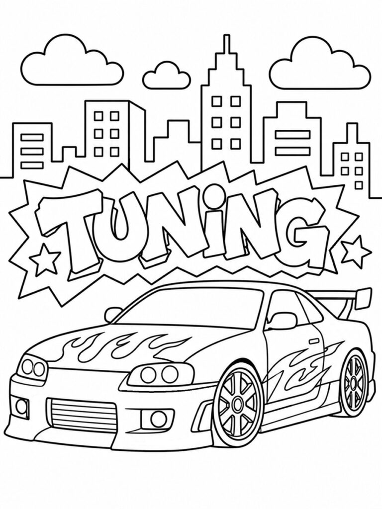 Voiture tuning Coloriage voiture tuning