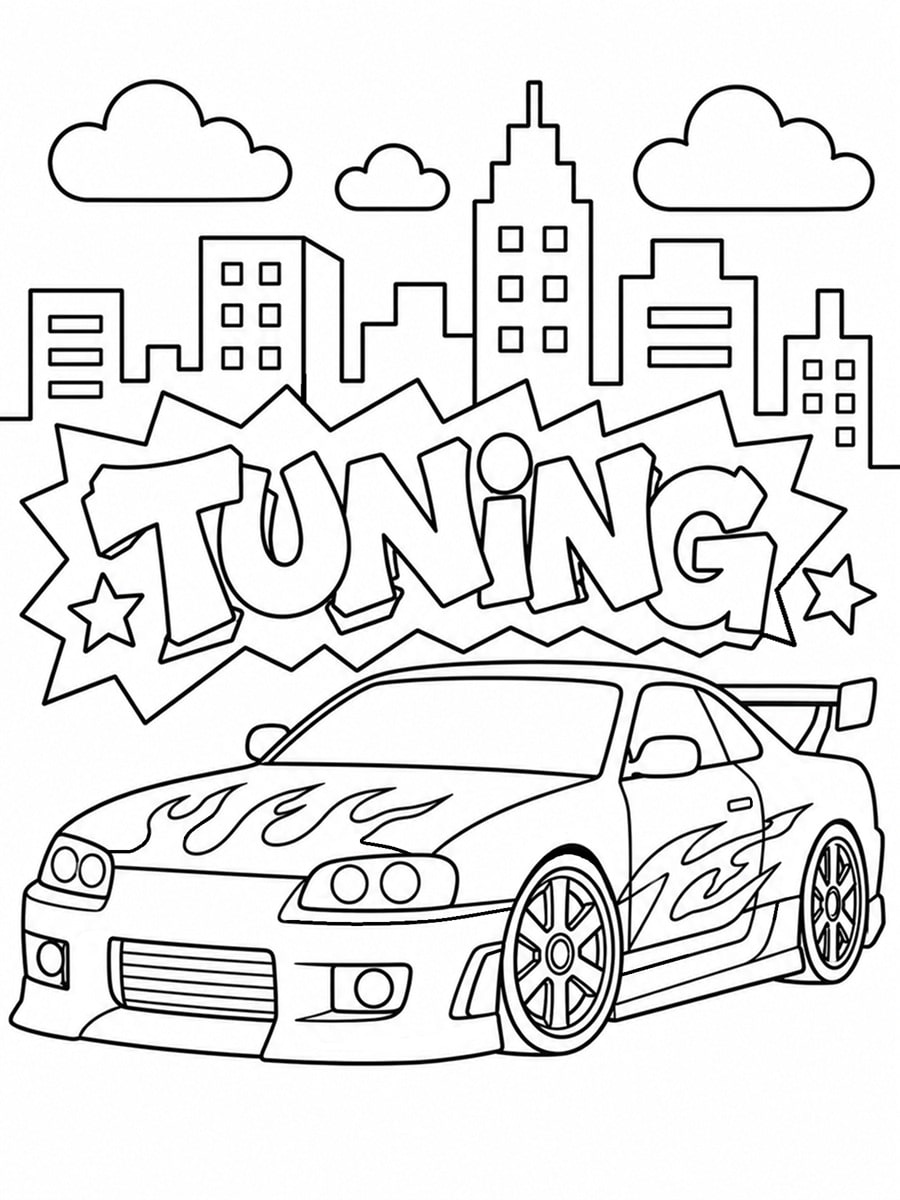Coloriage voiture tuning