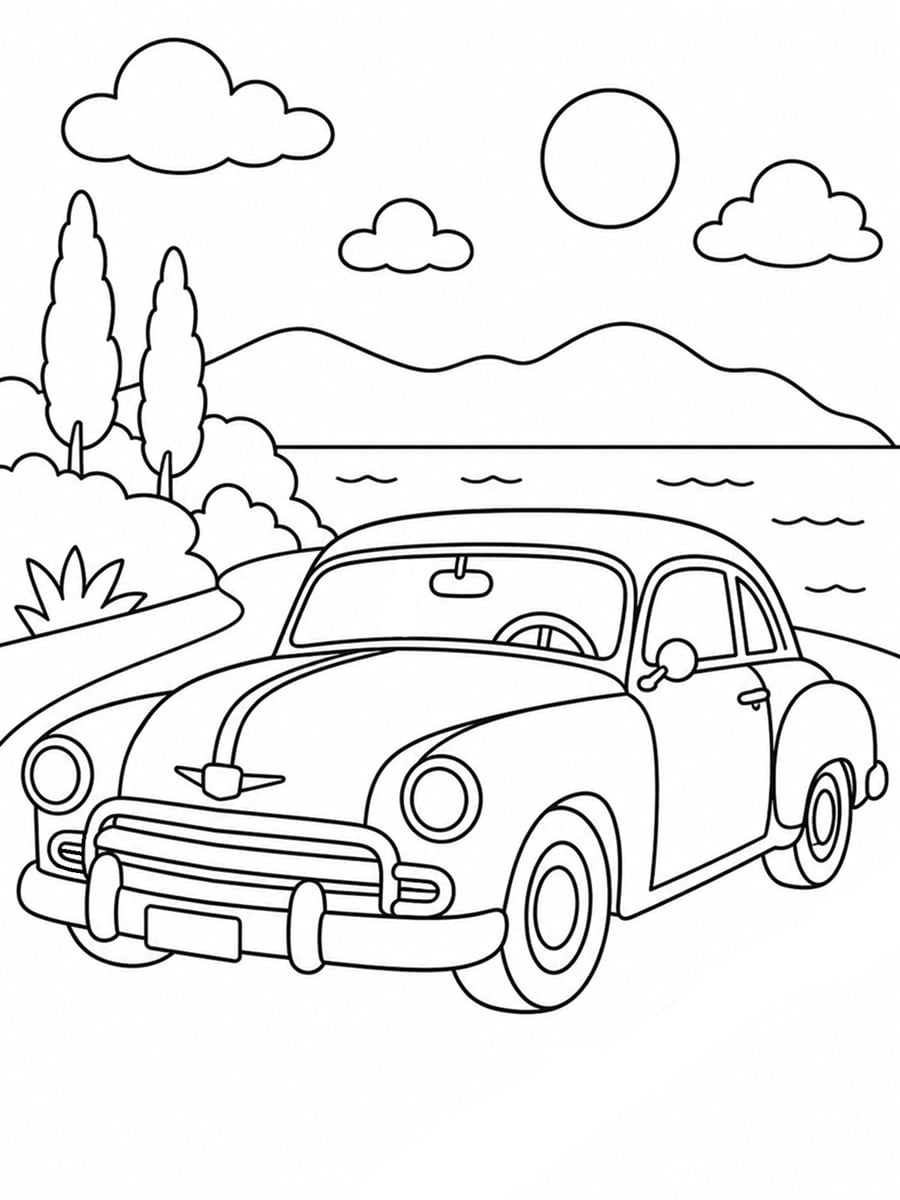 Coloriage voiture vintage