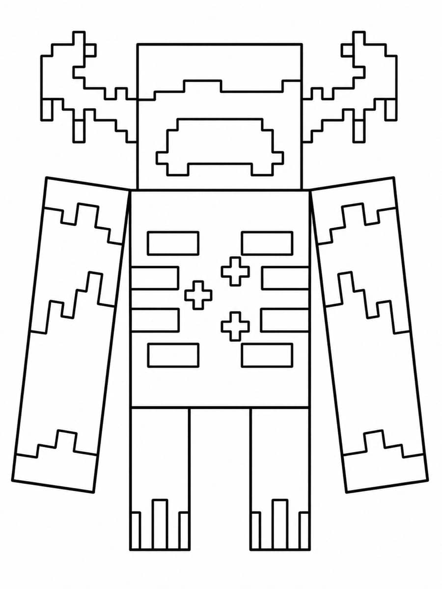 Coloriage Warden Minecraft