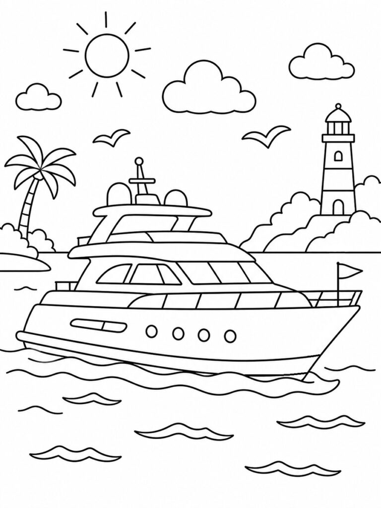 Coloriage yacht