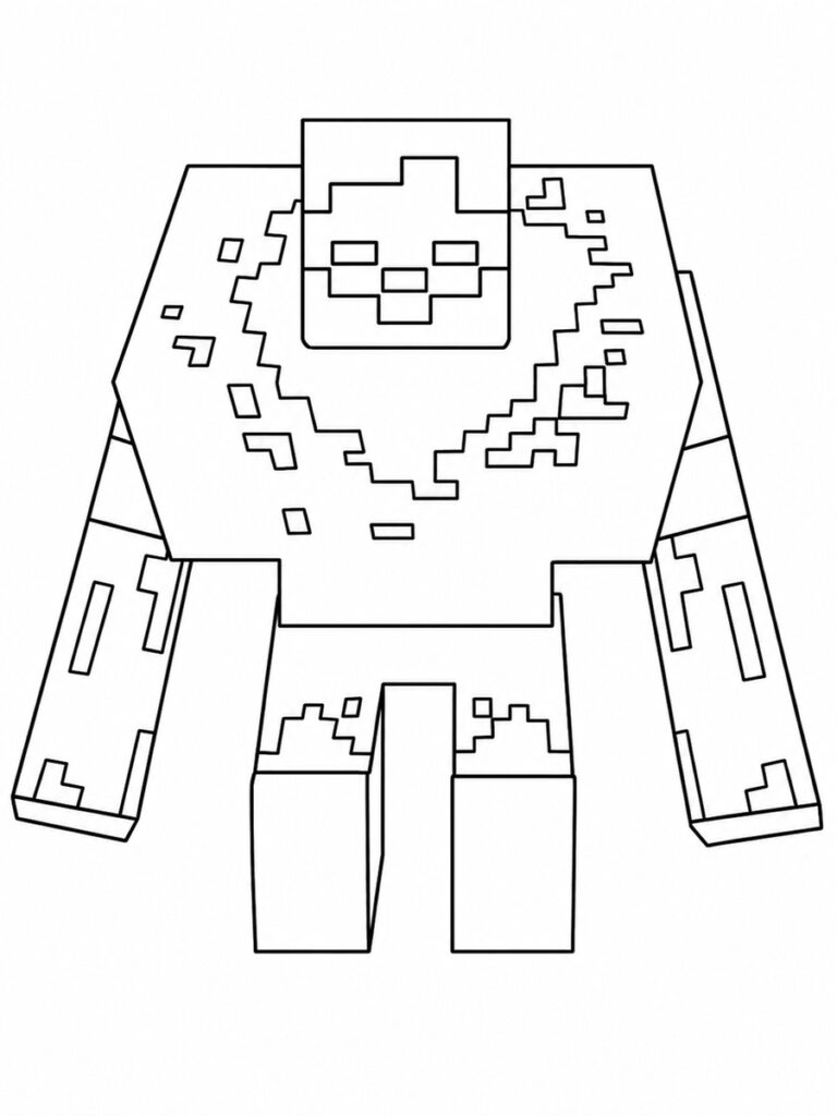 Coloriage Minecraft zombie mutant