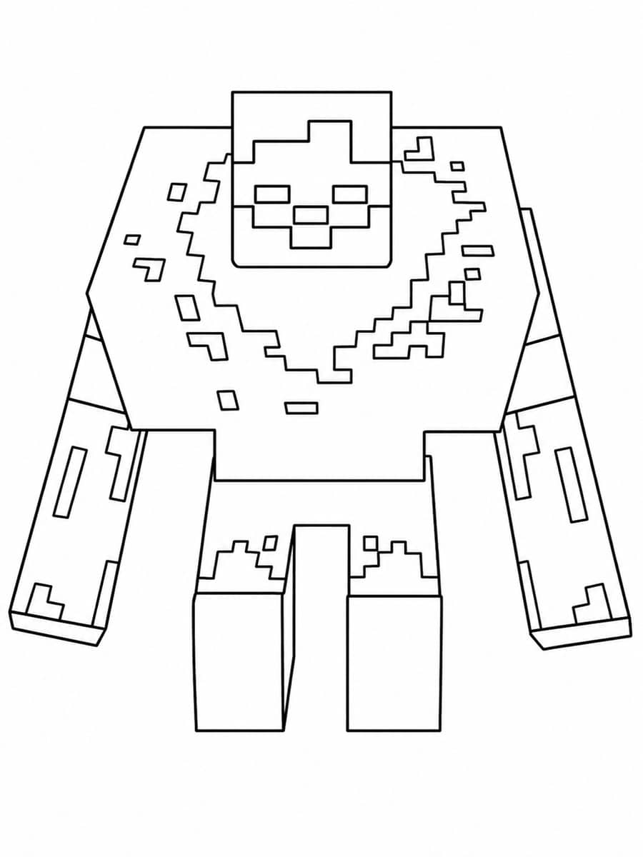 Coloriage Minecraft zombie mutant