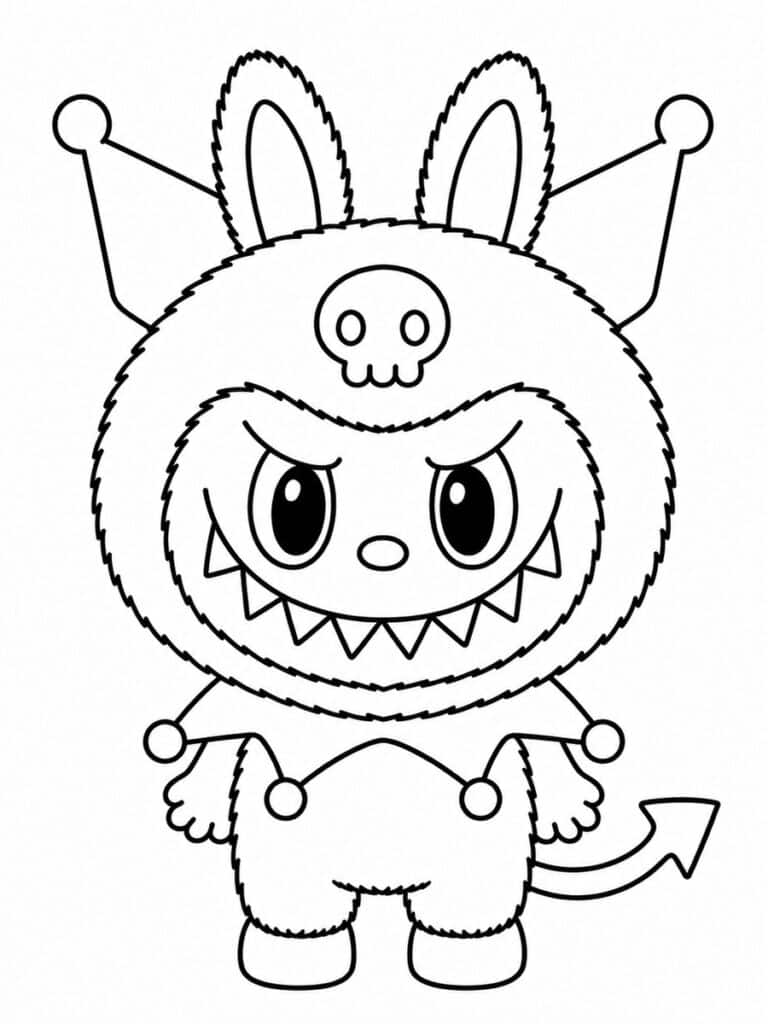 Labubu Kuromi Coloriage Labubu Kuromi