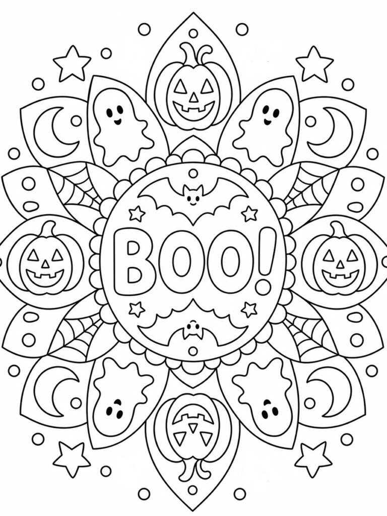Coloriage mandala halloween