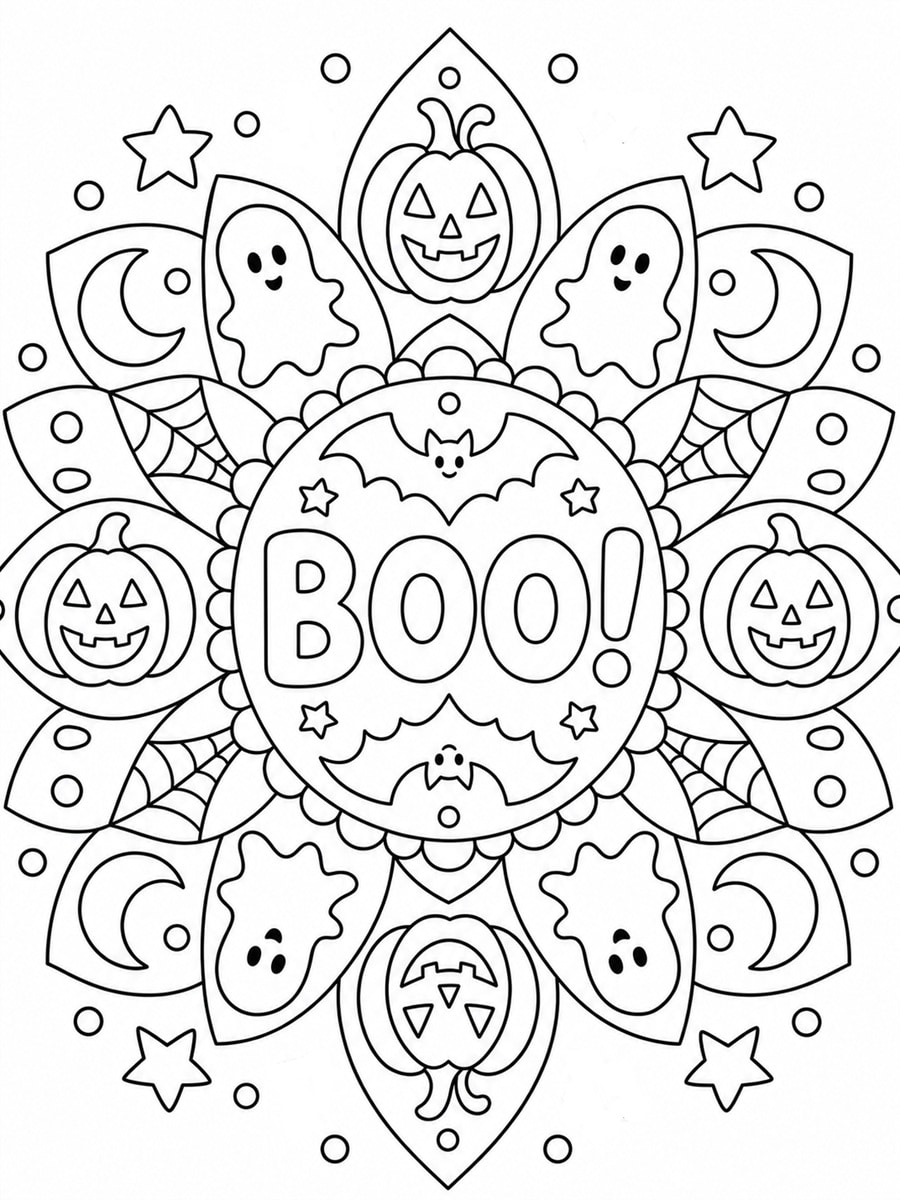 Coloriage mandala halloween