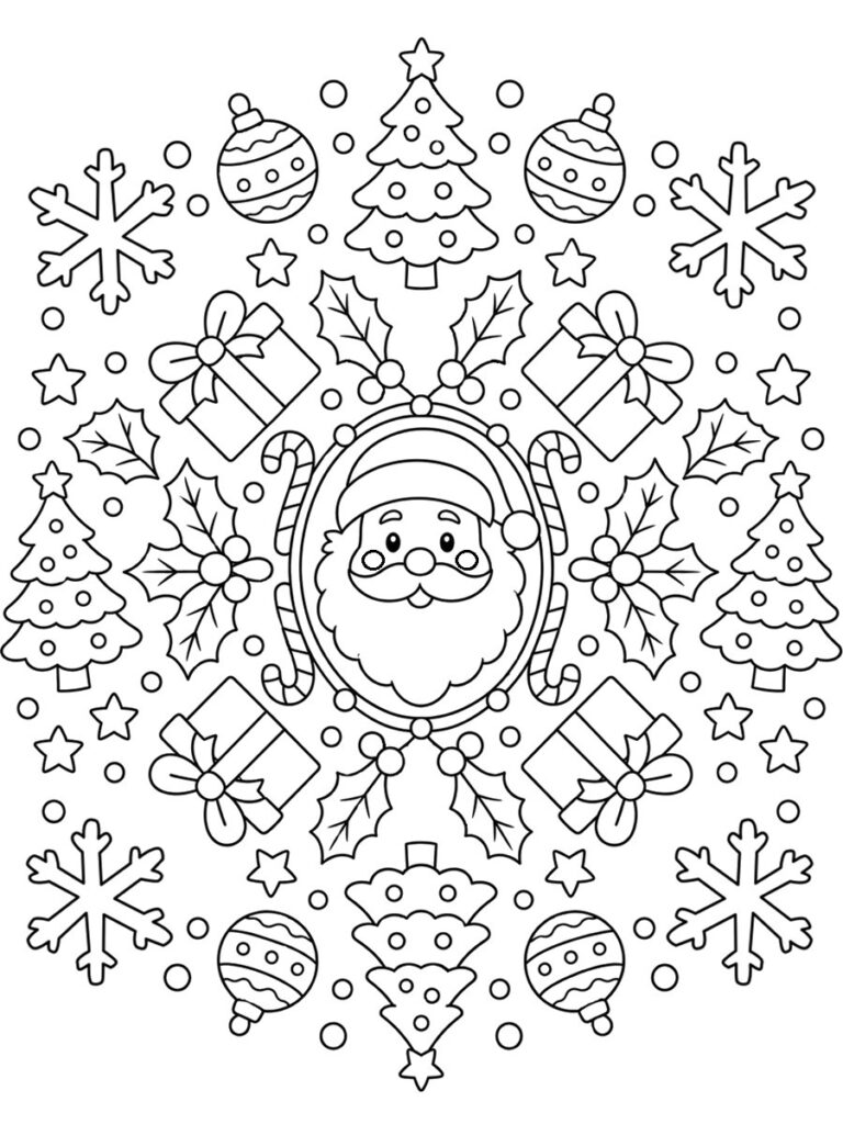 coloriage mandala de noel