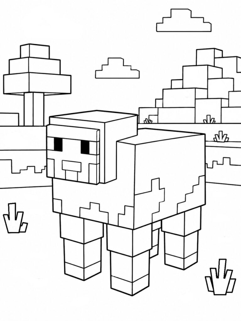 Coloriage Minecraft mouton