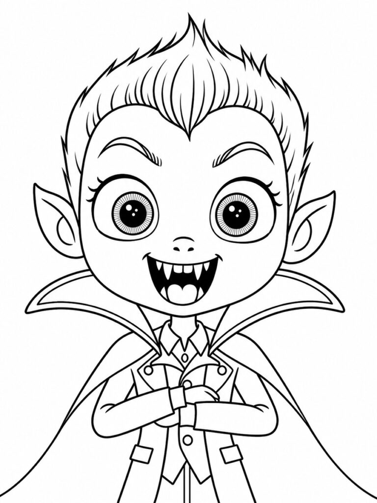 Vampire kawaii Coloriage vampire